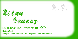 milan venesz business card